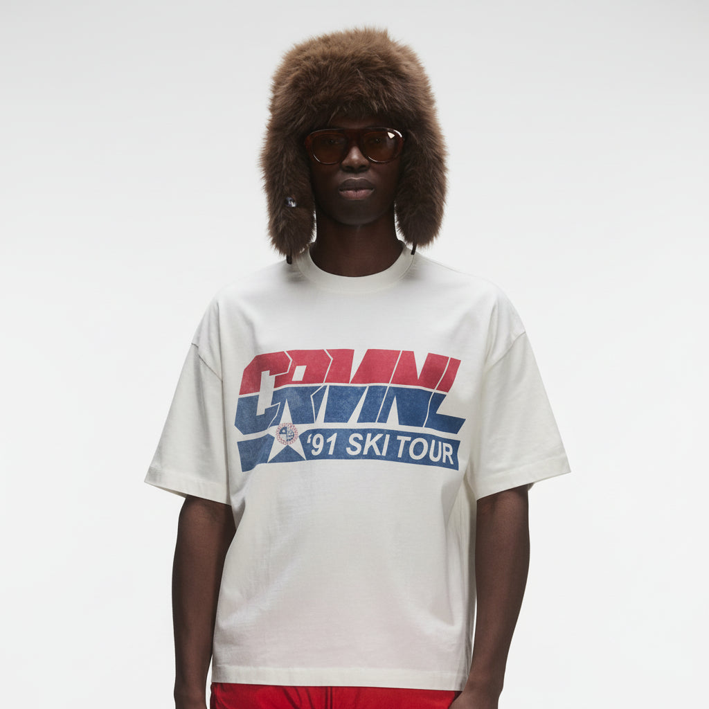 Criminal Damage Ski Tour Tee 'White'