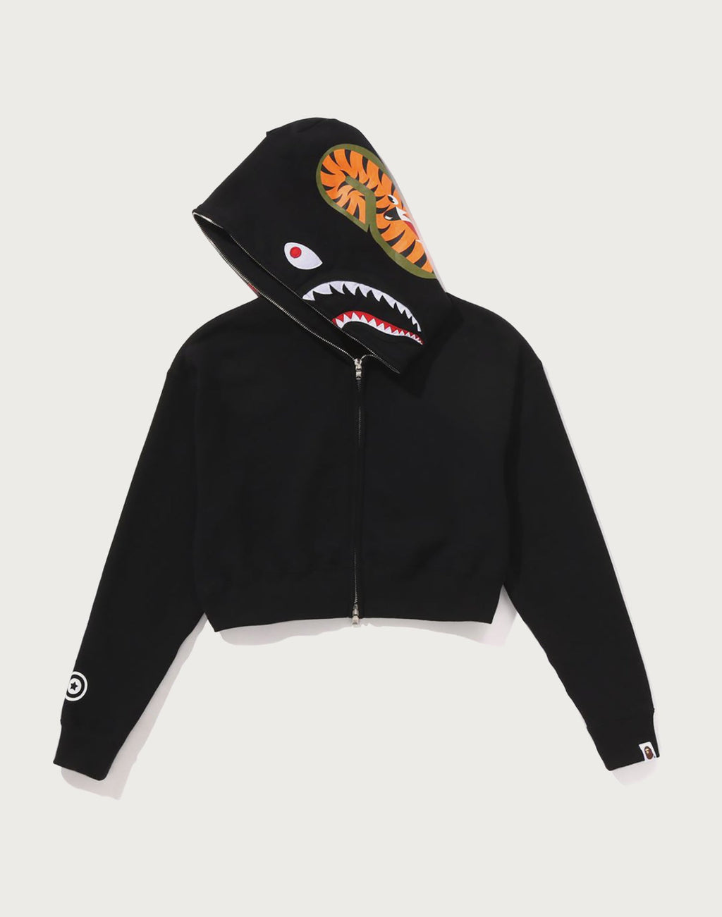 SHARK CROPPED FULL ZIP HOODIE LADIES