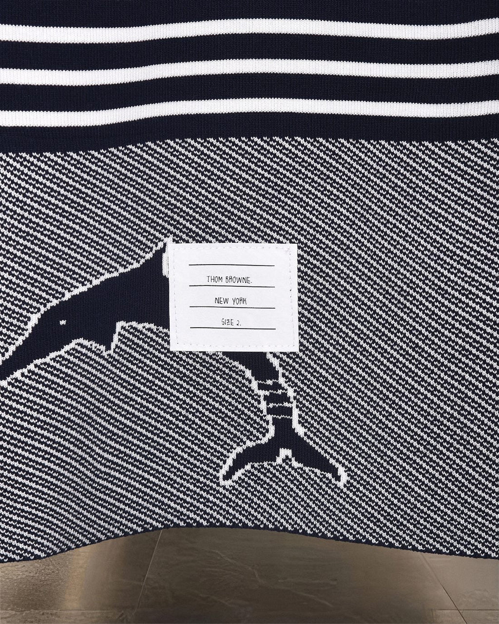 Thom Browne Style Four-Bar Stripe Knit Shorts