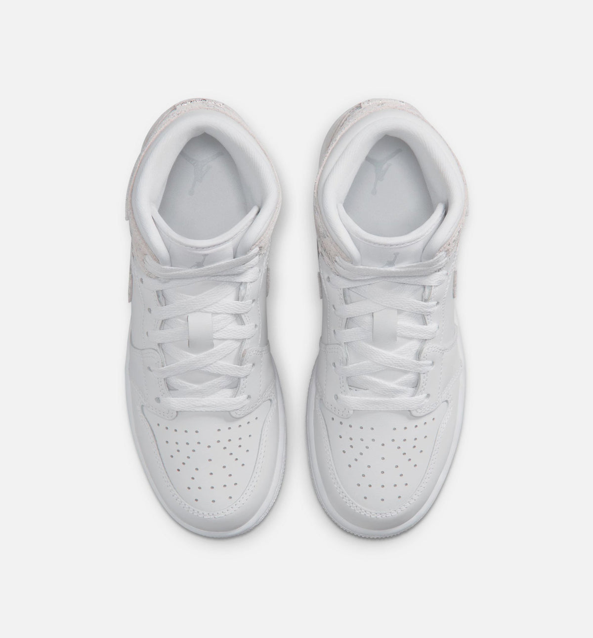 Air Jordan 1 Mid SE Grade School Lifestyle Shoes - White Field Silver