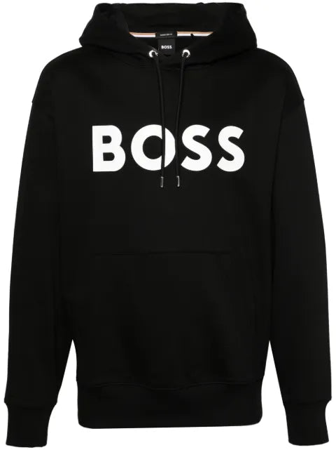 BOSS logo-print cotton hoodie