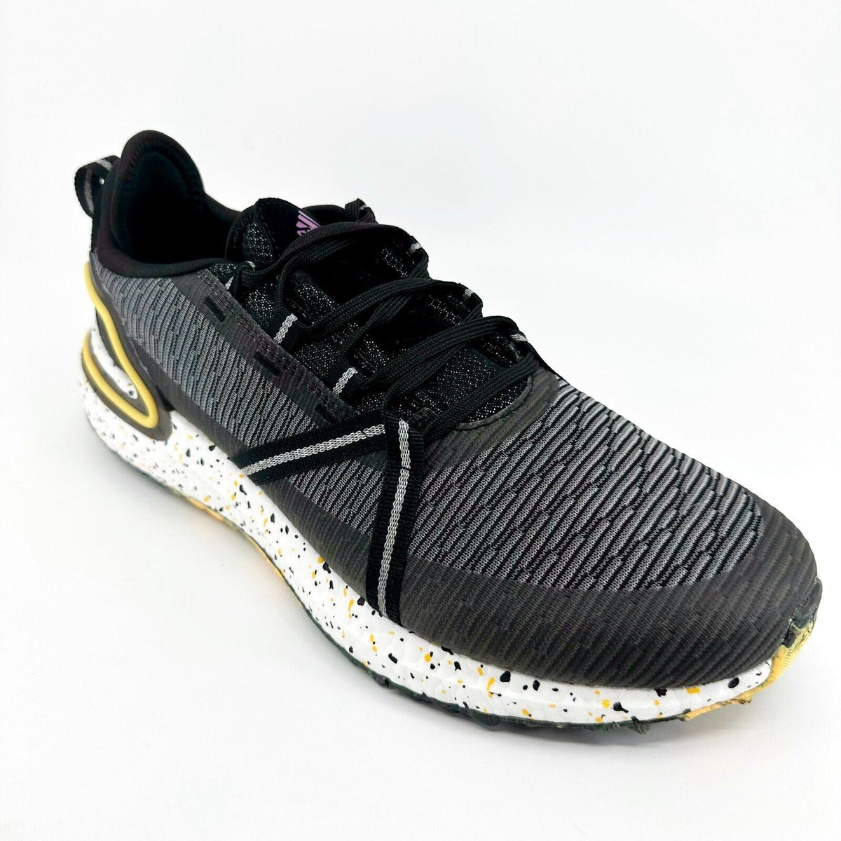 Adidas Solarthon Boost Black Gold Mens Spikeless Golf Shoes FZ1024