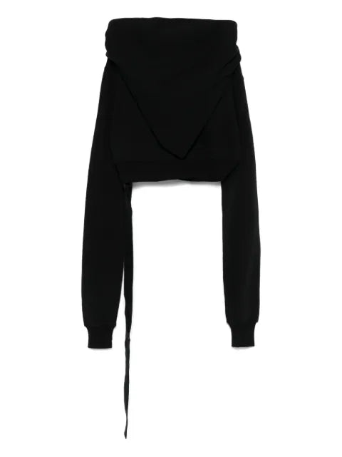 Rick Owens DRKSHDW draped zip-front asymmetrical hoodie