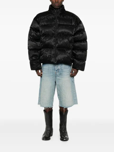 Balenciaga logo-pattern quilted jacket