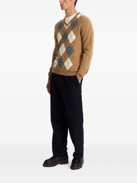 Pringle of Scotland V-neck argyle-pattern sweater
