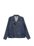 Black Comme Des Garçons belted biker-style denim jacket
