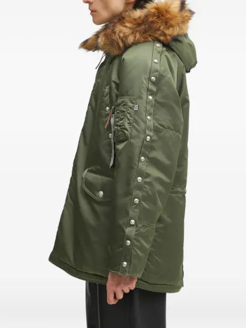 Alpha Industries x Thug Club hooded stud-embellished jacket