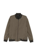 Karl Lagerfeld ribbed-trim zip-up bomber jacket