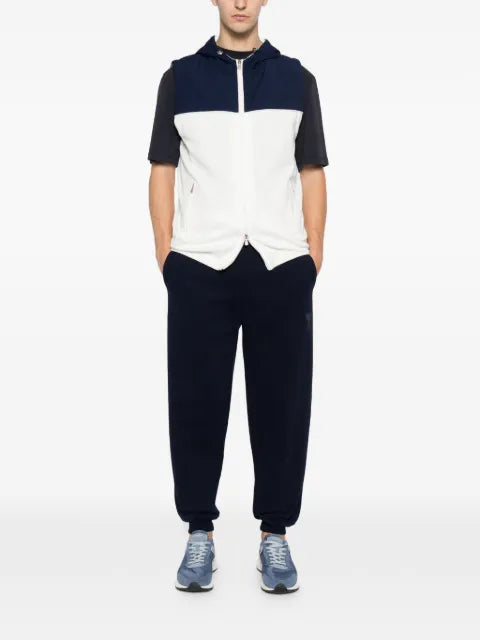 Eleventy colour-block sleeveless zip-up hoodie