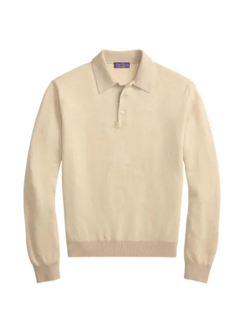 Ralph Lauren Purple Label herringbone-jacquard Polo sweater