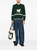 JW Anderson lamb-intarsia striped-trim sweater