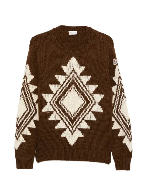Moncler geometric-intarsia wool sweater