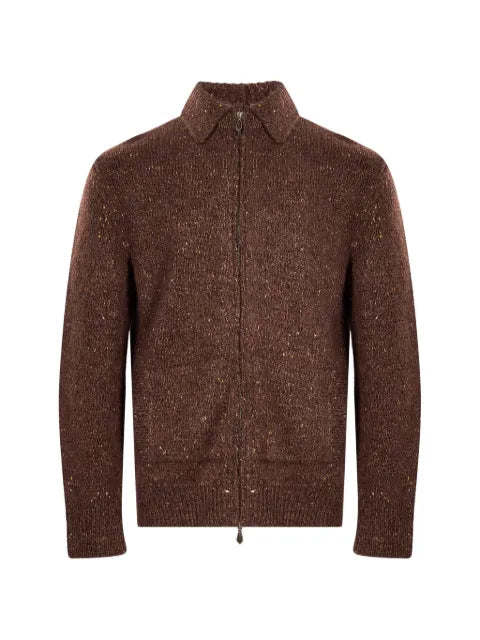 Eleventy zip-up flecked sweater
