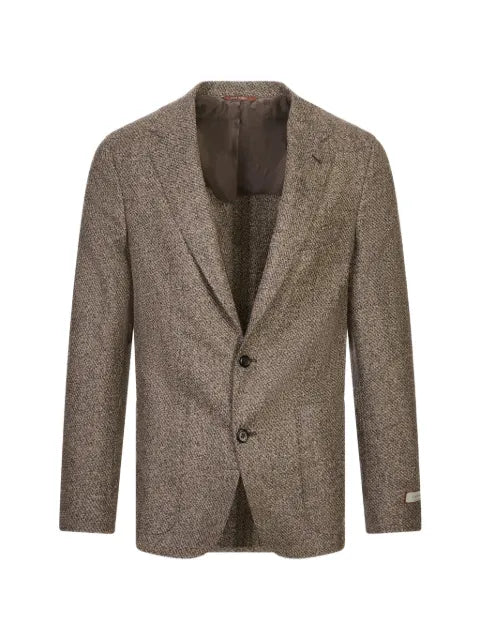 Canali textured-finish single-breasted blazer