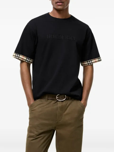 Burberry Check trim cotton T-shirt