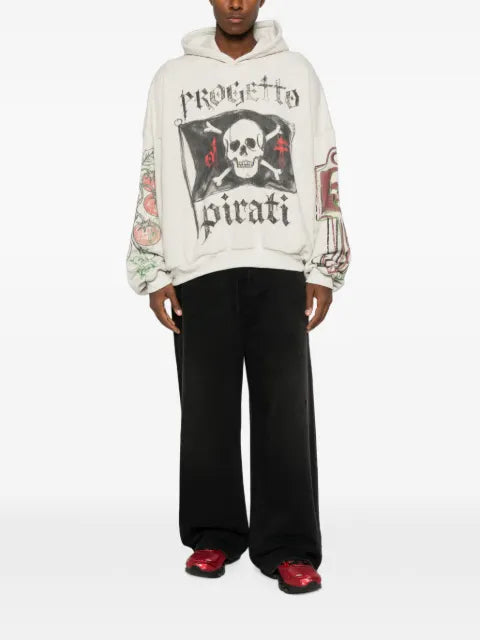 PDF graphic-print drawstring hoodie