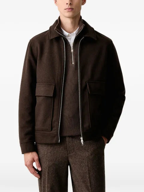 Lindbergh zip-up flap-pocket jacket