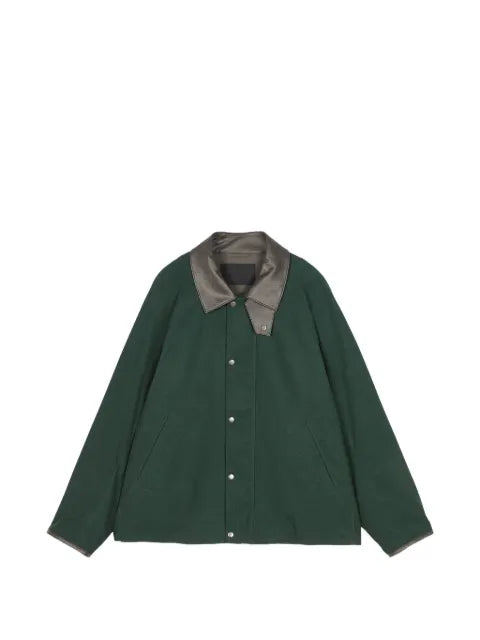CROQUIS leather-collar corduroy jacket