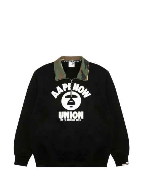 AAPE BY *A BATHING APE® camouflage-collar logo-print sweater