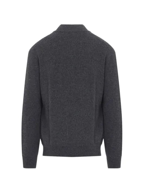 Canali ribbed-knit zip-up cardigan