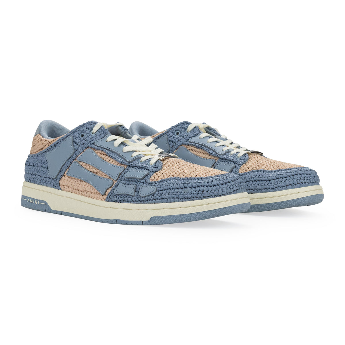 Beige/Blue Raffia Skel Top Low