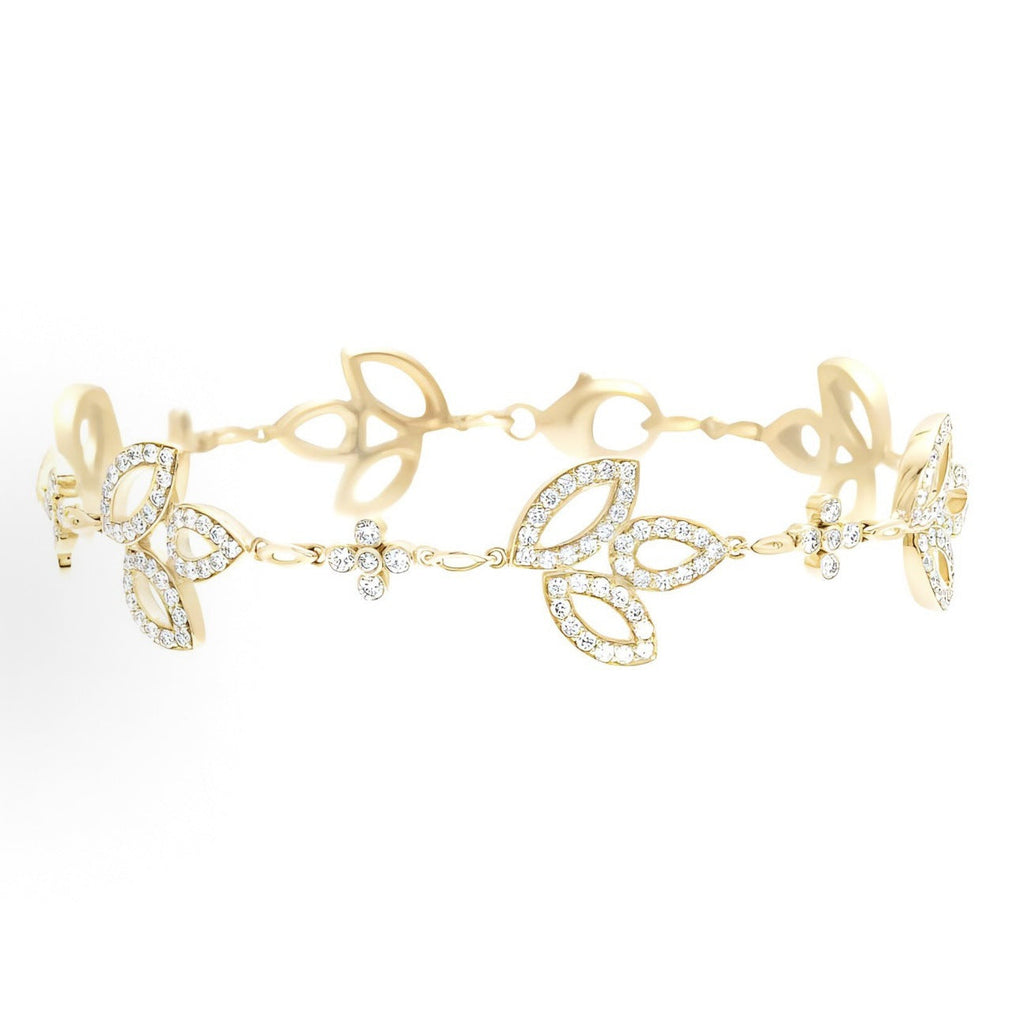 Harry Winston Style Leaf Cubic Zirconia Bracelet