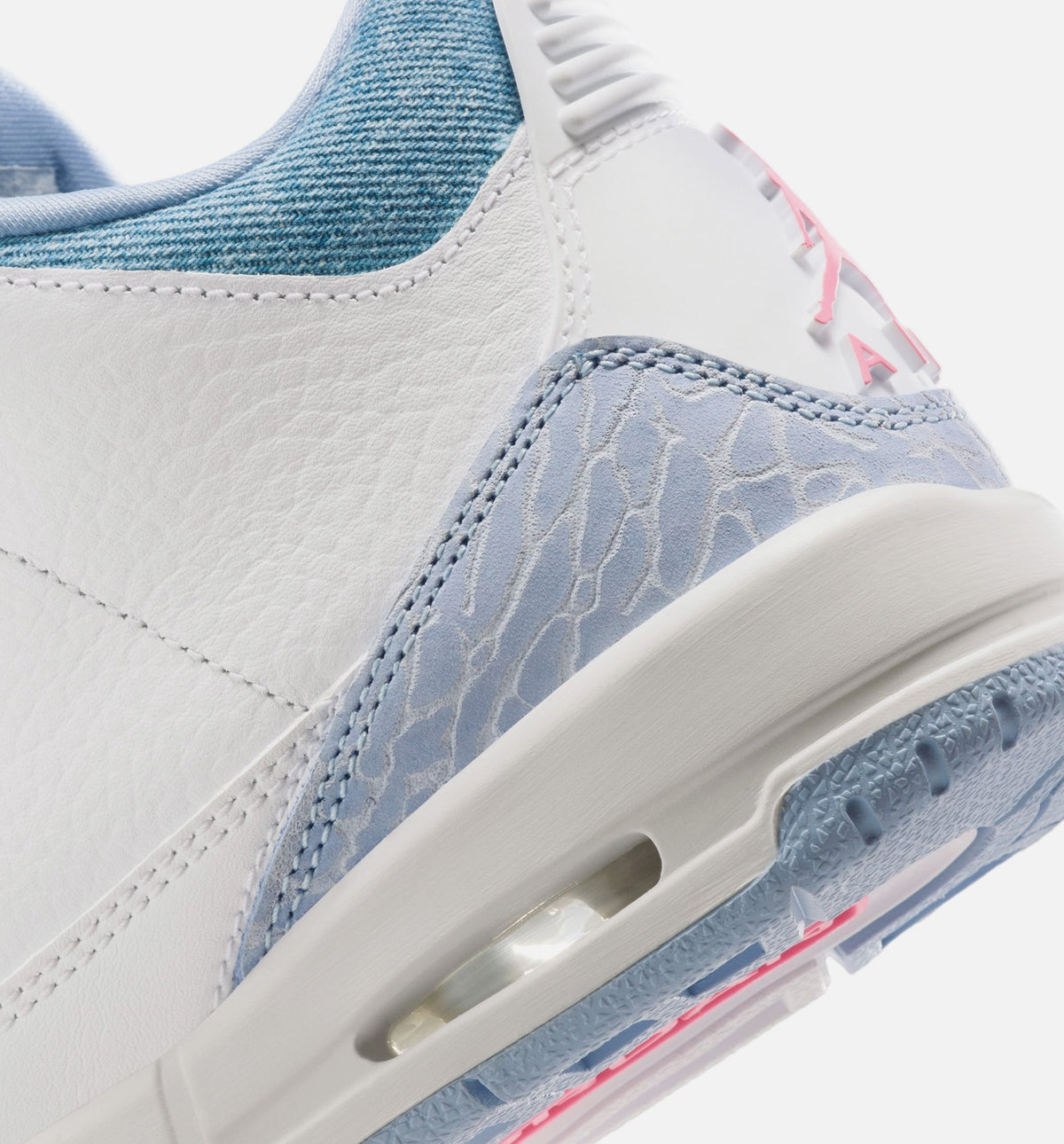 Air Jordan 3 Retro Cobalt Bliss Youth Sneakers - White/Cobalt Bliss/Football Grey/Pink Glow