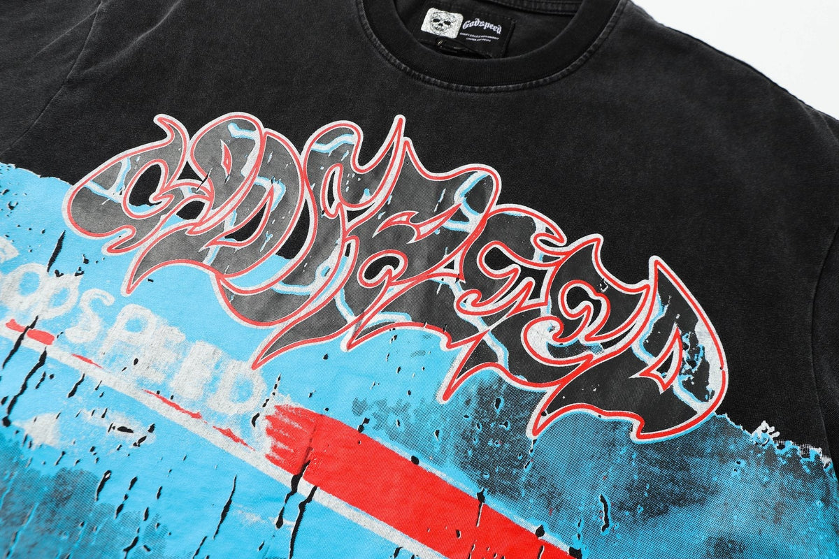 Godspeed Washed Black Rock Graphic T-Shirt