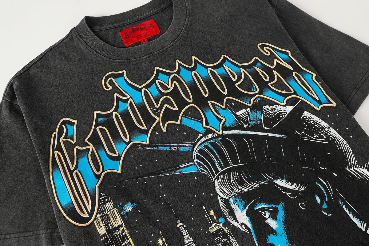 Godspeed Scary Nights Statue of Liberty Graphic T-Shirt