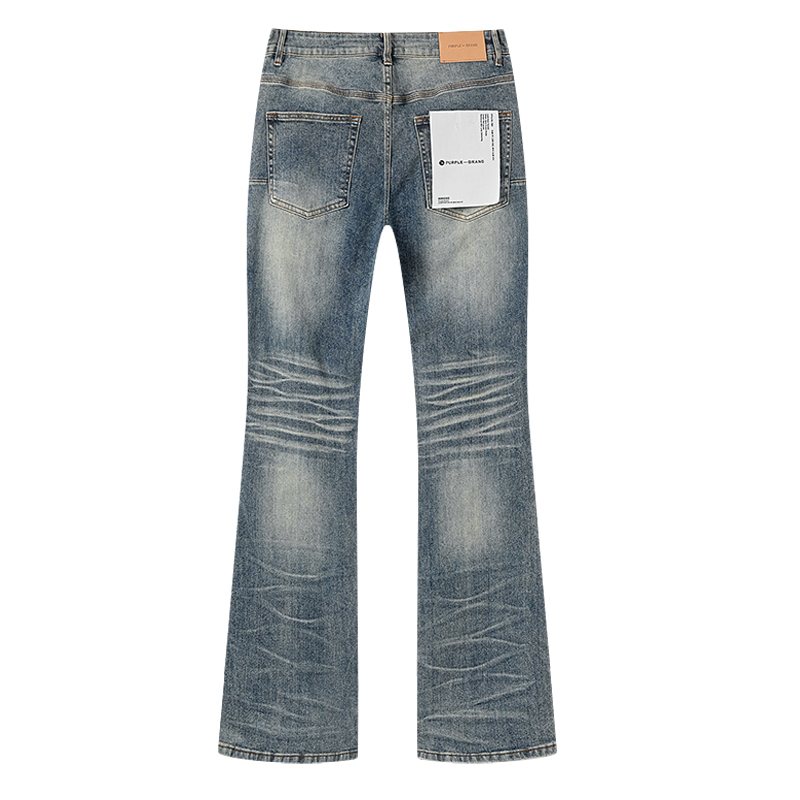 Purple Brand Rhinestone Distressed Flared Jeans