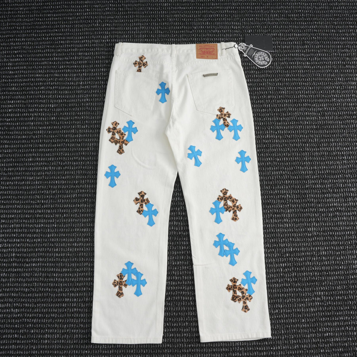 Chrome Hearts White Cross Graphic Pants