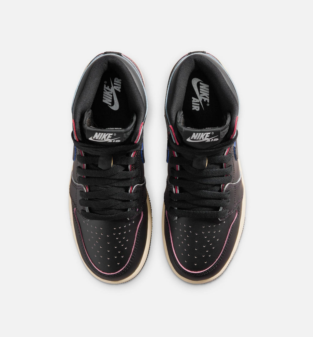 Air Jordan 1 Retro High OG Grade School Lifestyle Shoe - Black/Linen