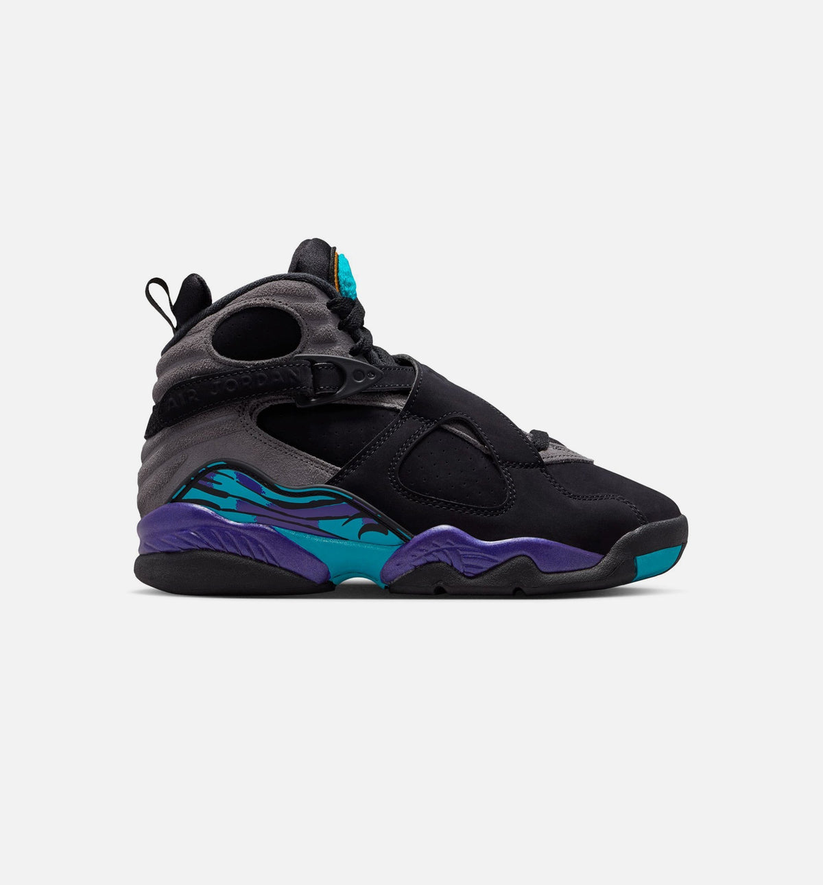 Air Jordan 8 Retro Aqua Grade School Lifestyle Shoes - Black/Multi Color/Bright Concord/Multi Color