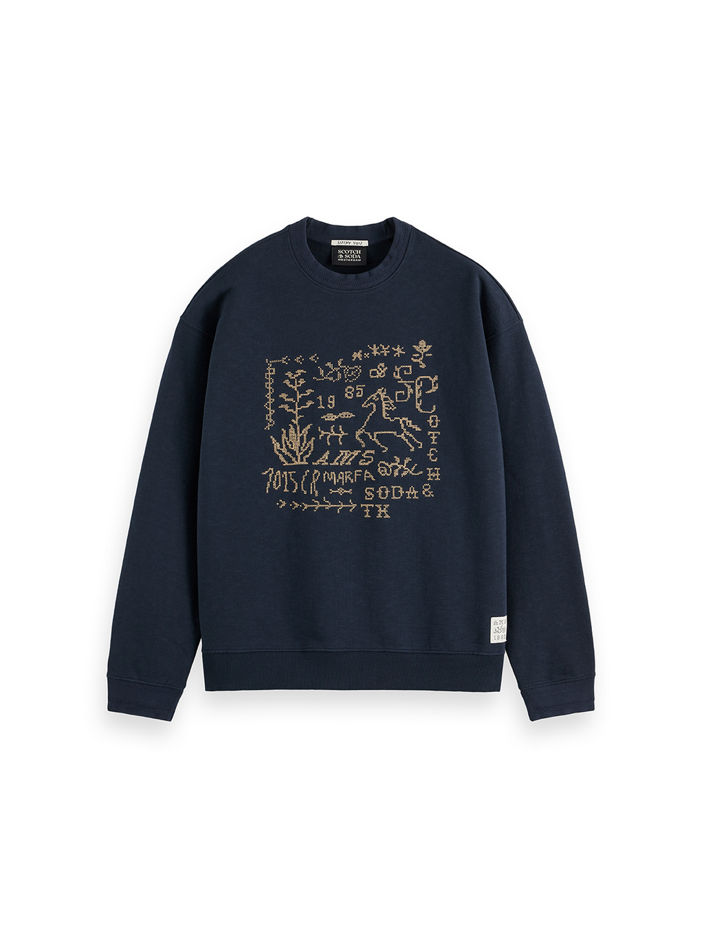S&S Cross Stitch Artwork Relaxed-Fit Sweatshirt