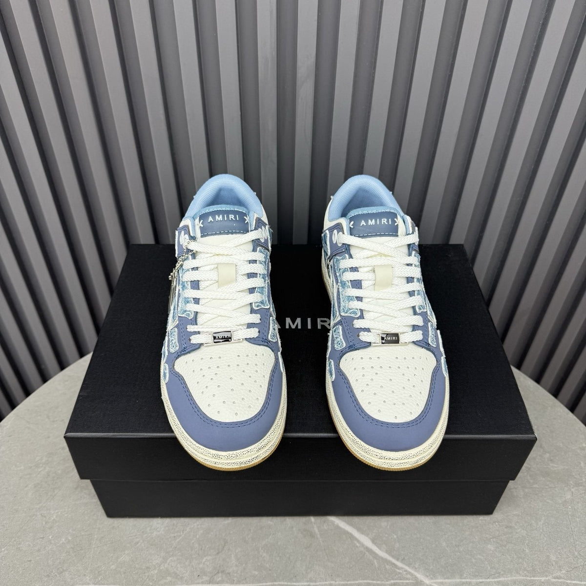 Amiri Light Blue Patchwork Sneakers