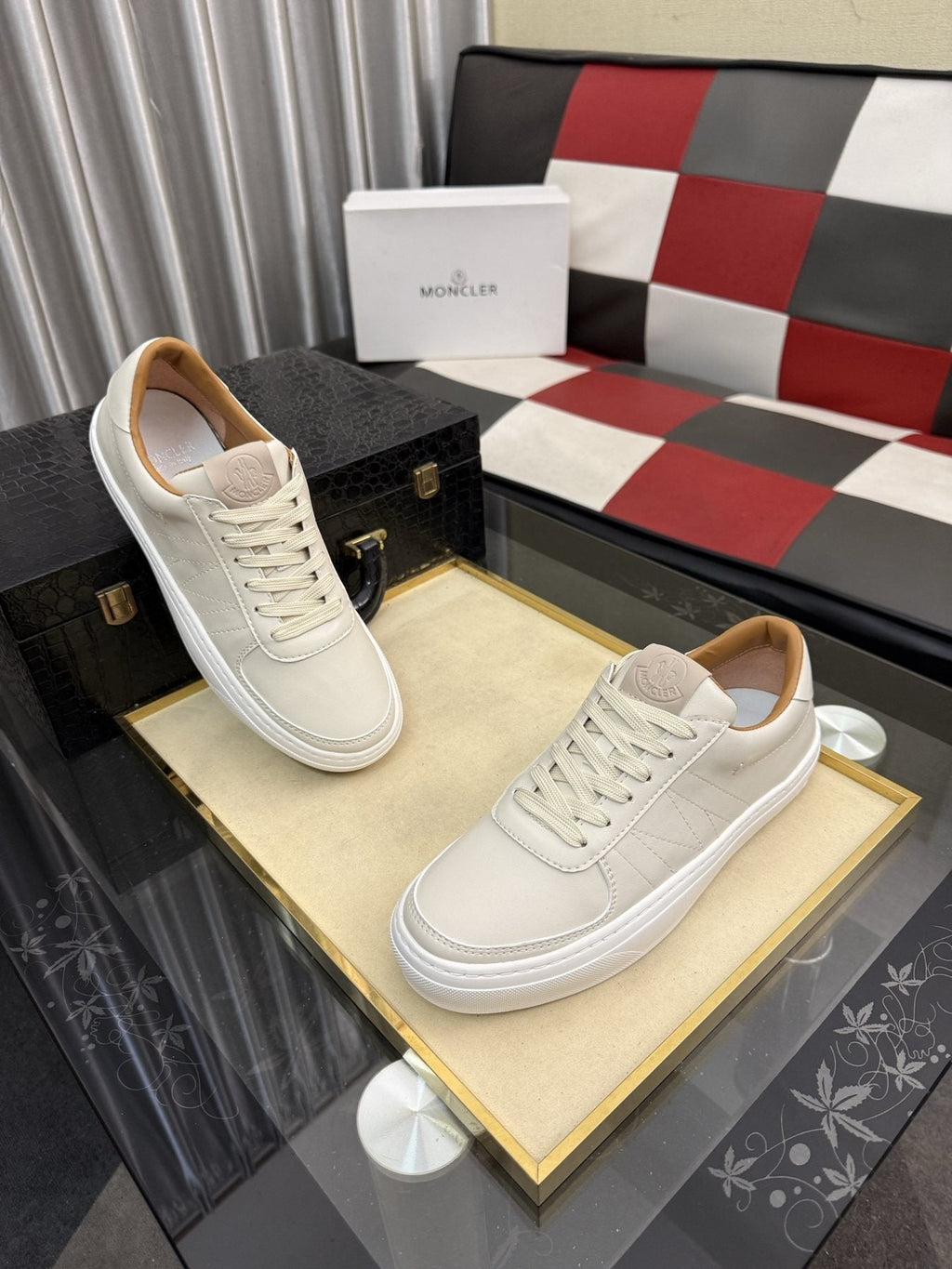 Moncler Men's Off-White Low-Top Sneakers