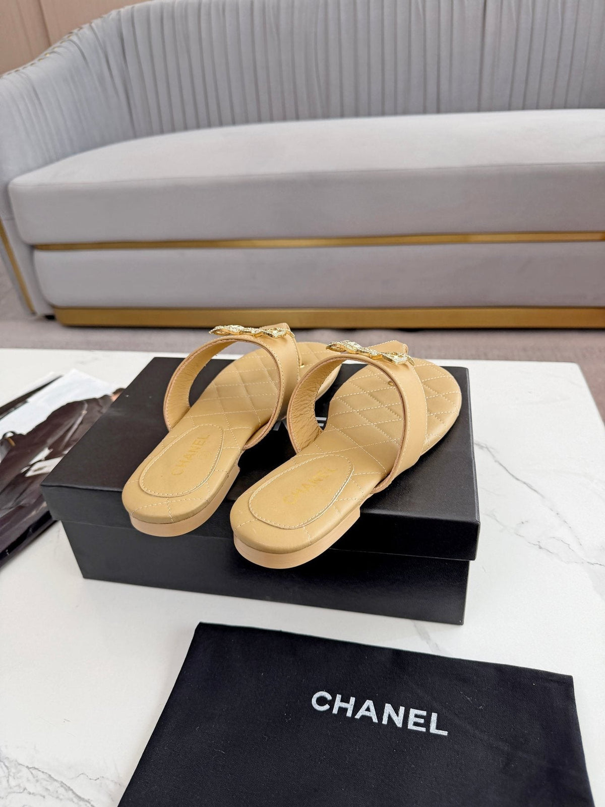 Quilted Bow Sandals