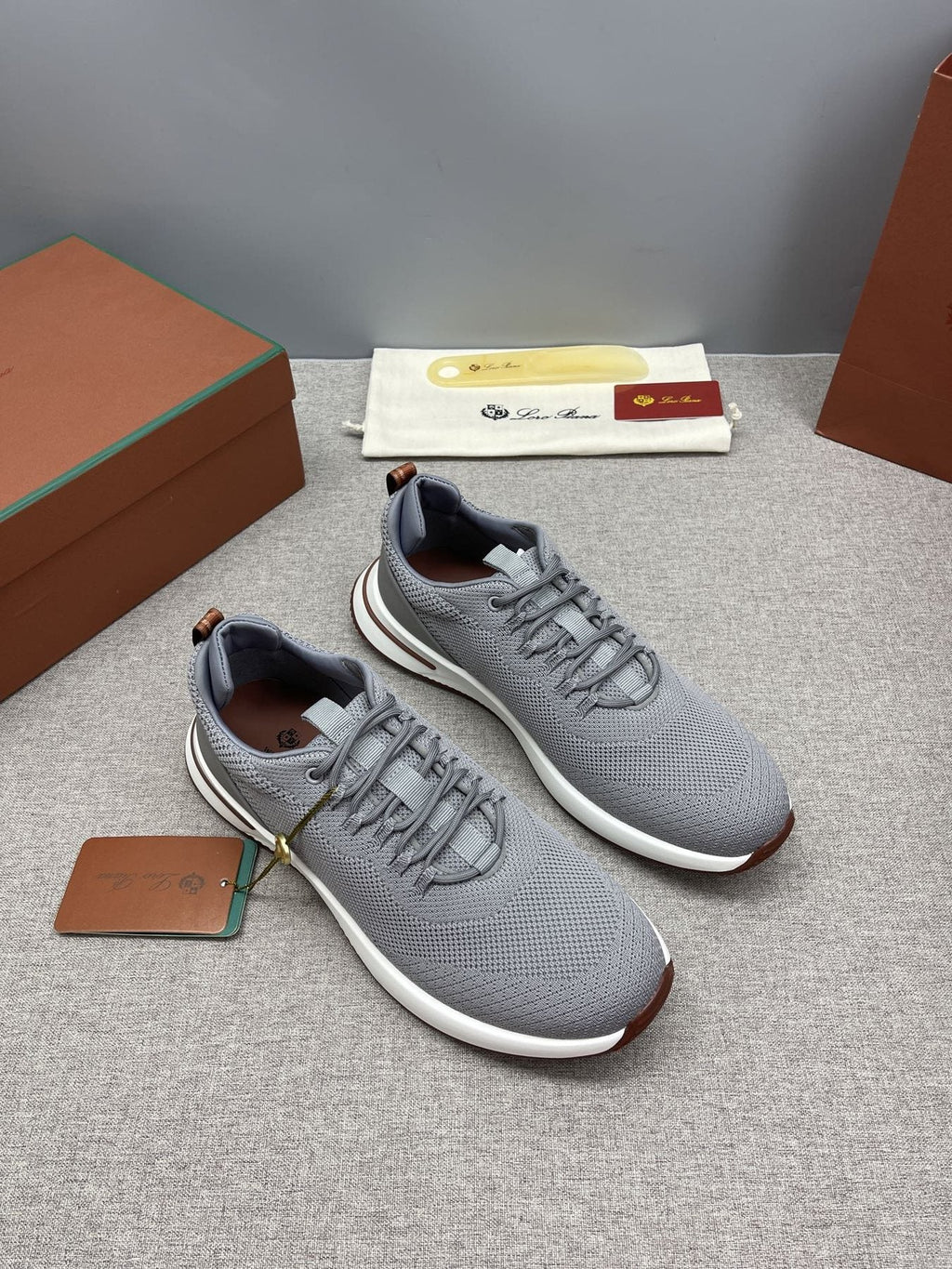 Loro Piana Men's Tennis Walk Low-Top Sneakers - Contrasting Sole