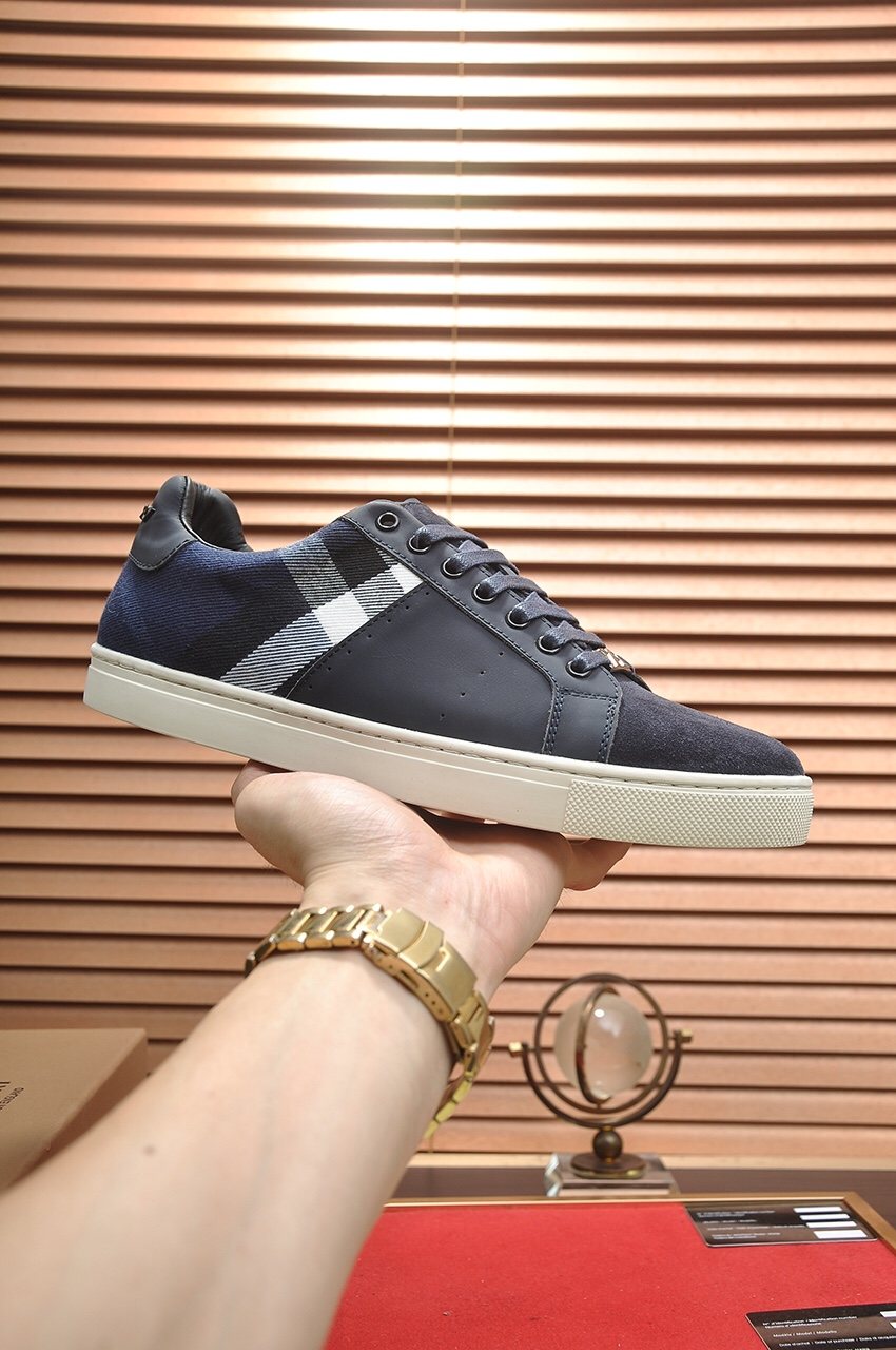 Burberry Check Panel Low-Top Sneakers - Rubber Sole
