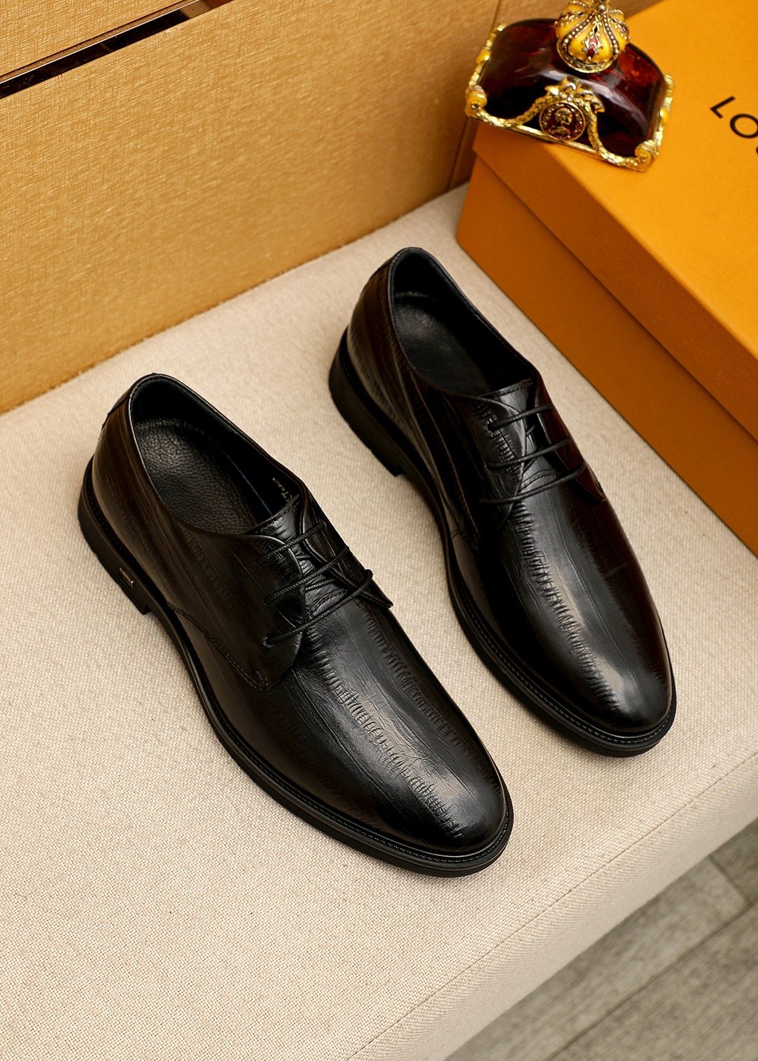 Louis Vuitton Black Lace-Up Dress Shoes - Leather Lining