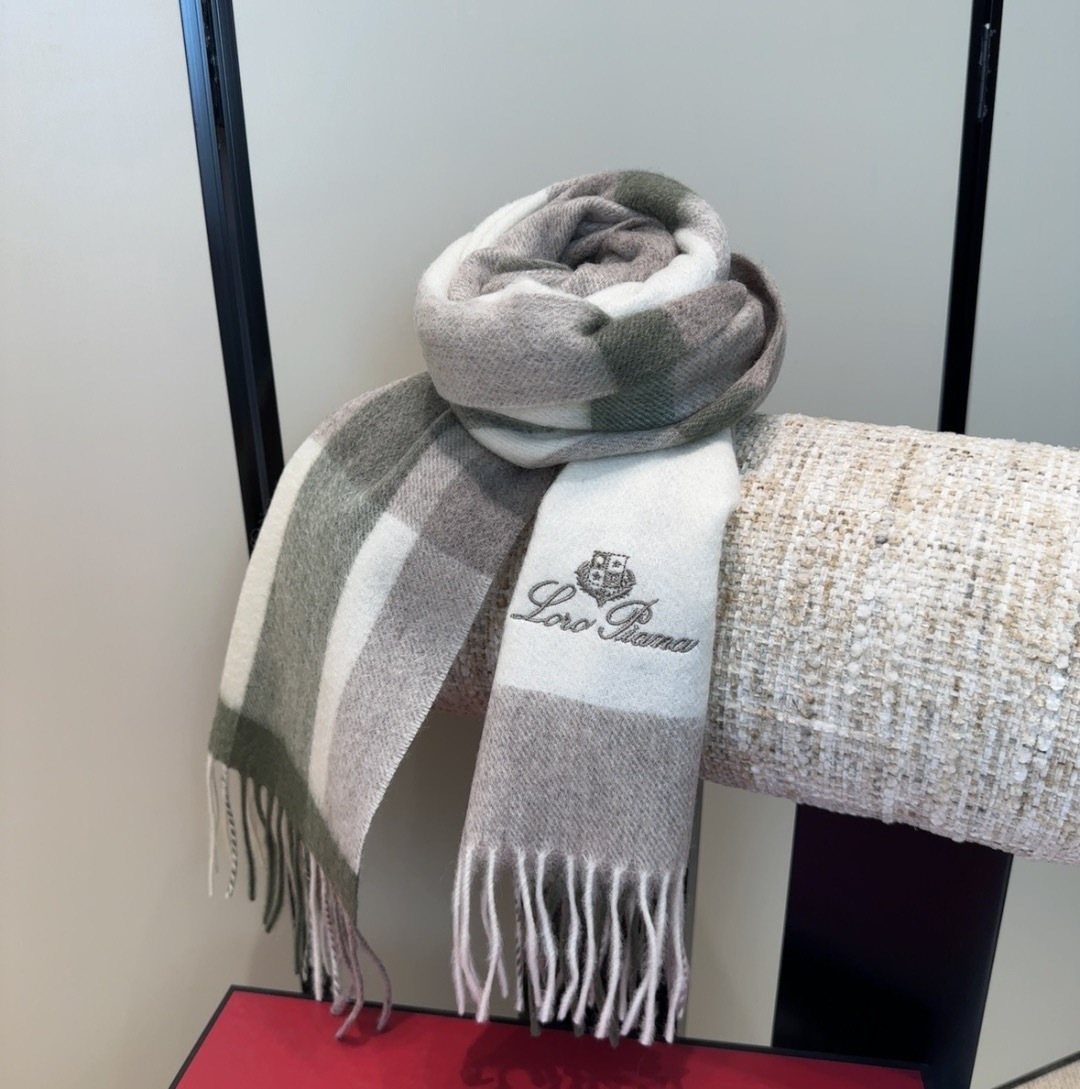 Loro Piana Plaid Fringe Scarf