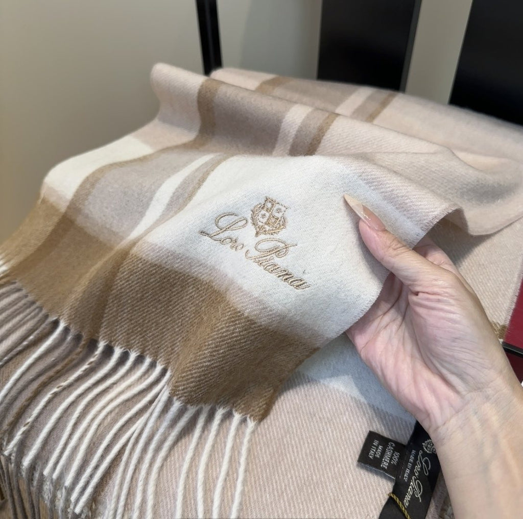 Loro Piana Plaid Fringe Scarf