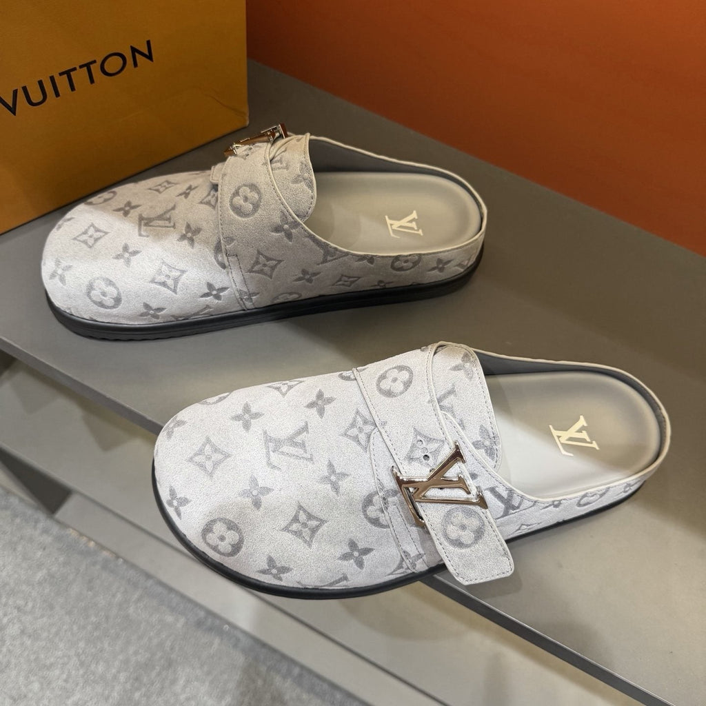 Louis Vuitton Men's Monogram Buckle Mules