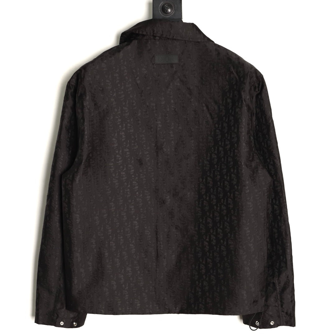 Dior 25SS Black Allover Jacquard Collared Jacket