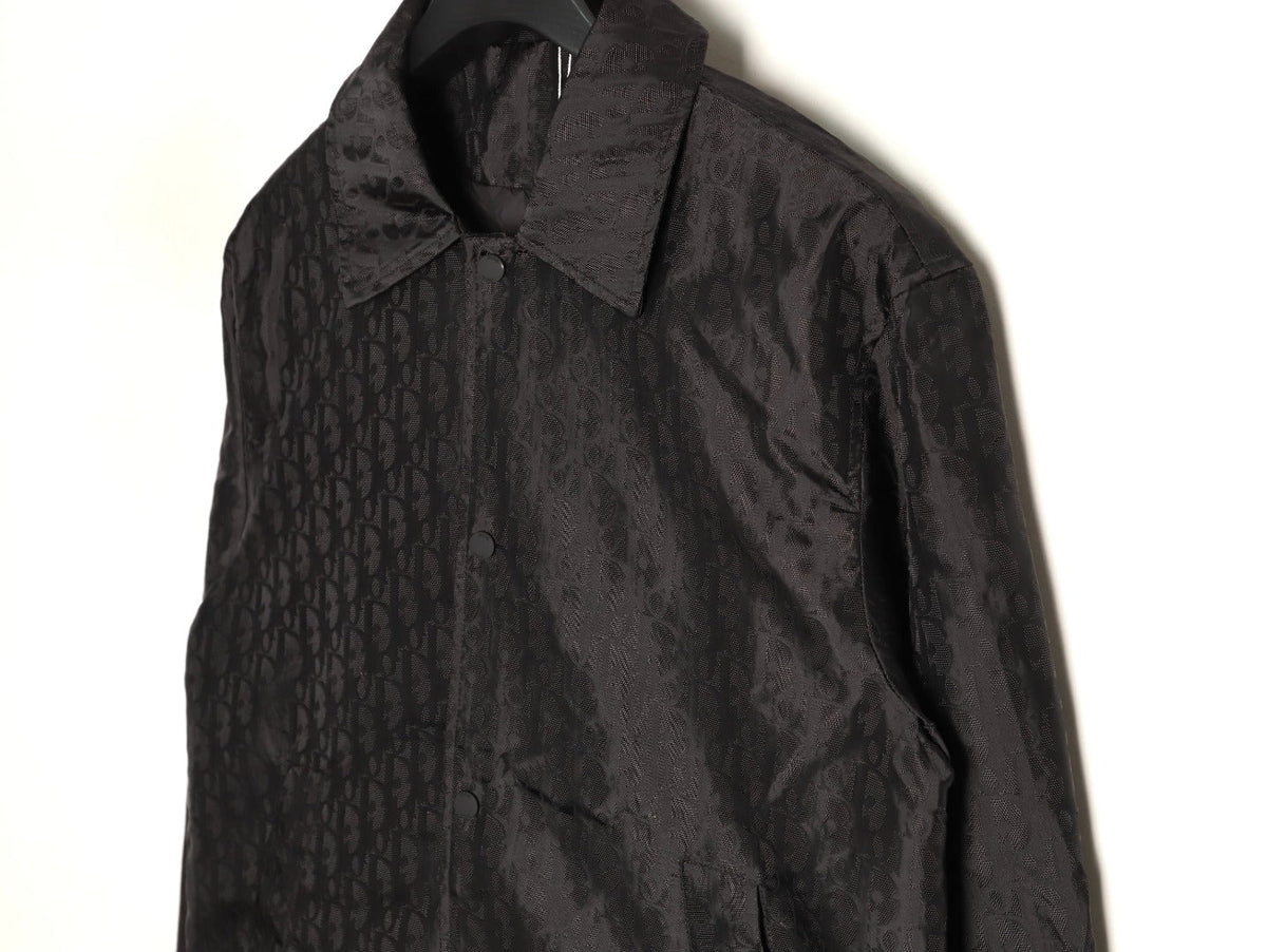 Dior 25SS Black Allover Jacquard Collared Jacket